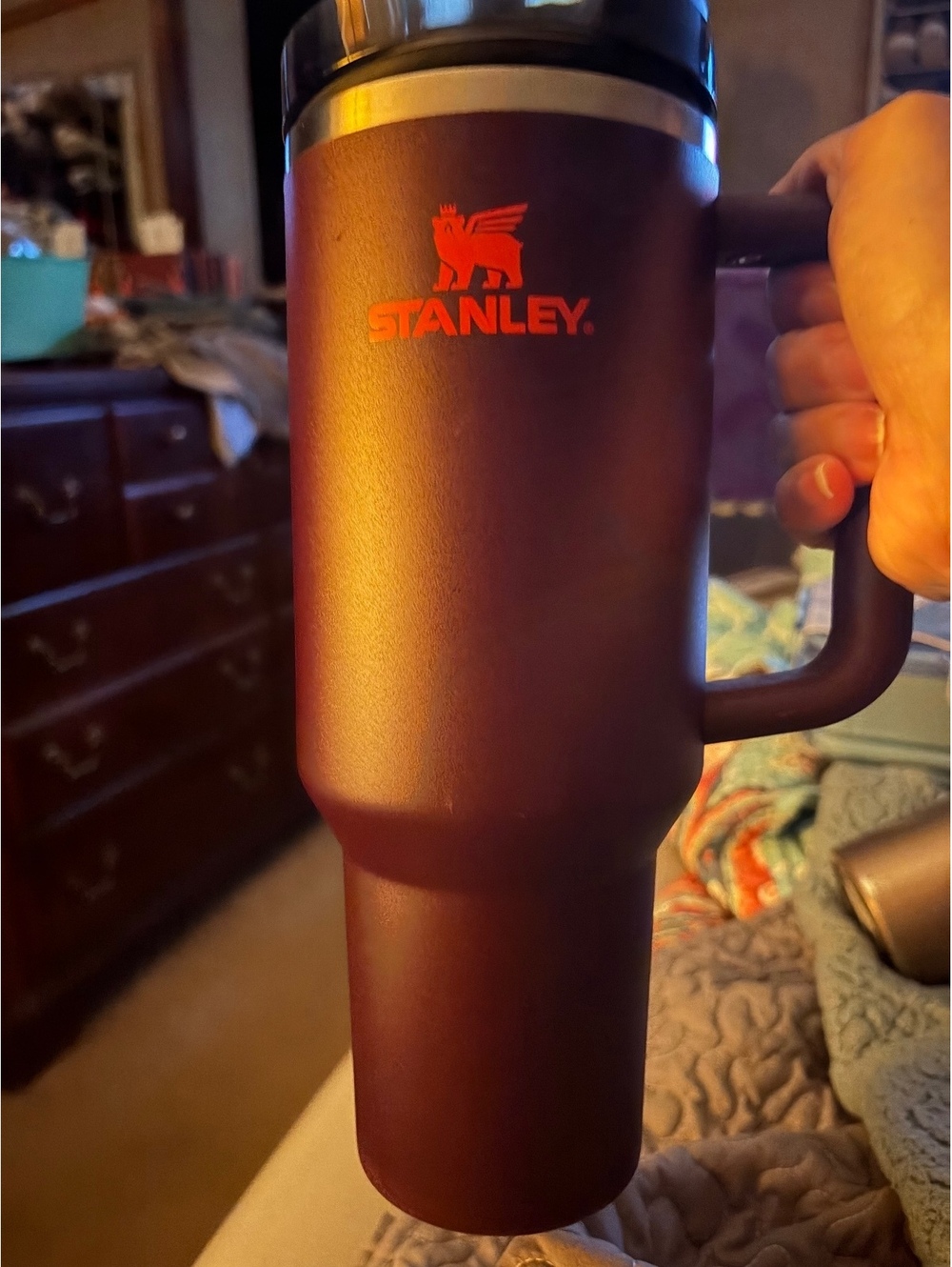 Stanley 40oz Plum Stand-Up Tumbler with Handle and Straw